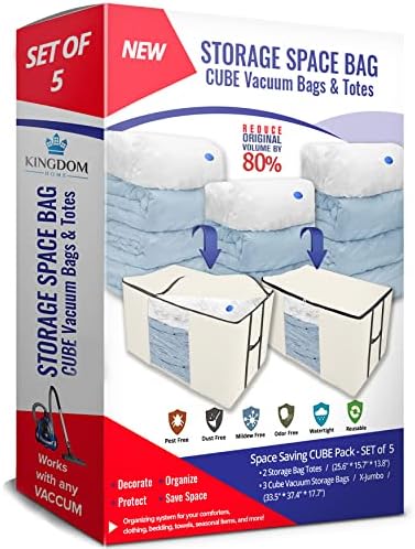 Vacuum Storage Bags, Cube Space Saver Bags, Bedding Space Saving Organizer - Image 2