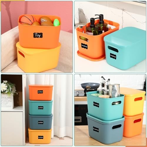 Tanlade 8 Pcs Colorful Plastic Storage Bins for Shelf, 10 x 7 x 6 In - Image 5