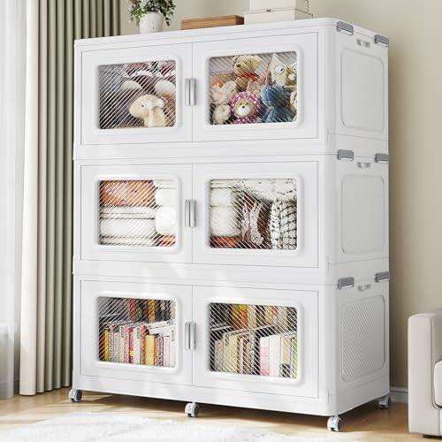 BROVIEW 225Gal Extra Large Storage Bins with Lid and Wheels, White, 3 Pack by BROVIEW-EnjoytheArtofLife