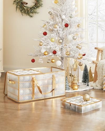 SONGMICS Large Christmas Ornament Storage Boxes, Set of 2, with 256 Slots - Image 3