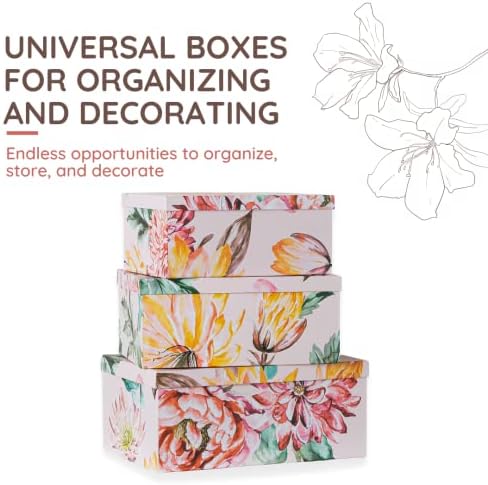 Soul & Lane - Beauty in Bloom Decorative Storage Boxes with Lids, Set of 3 - Image 2