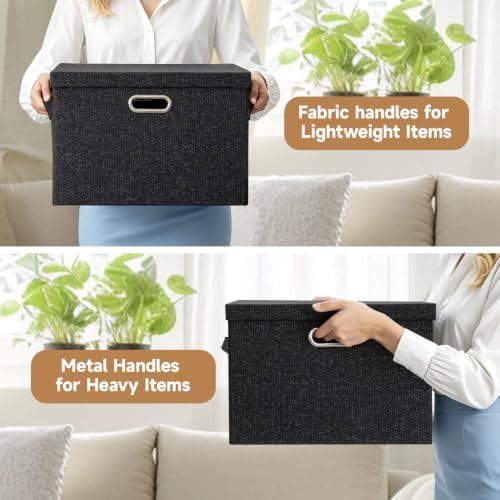 Storage Bins with Lids,Fabric Storage Bins with lids 16.3"x11.6"x10.9" - Image 5