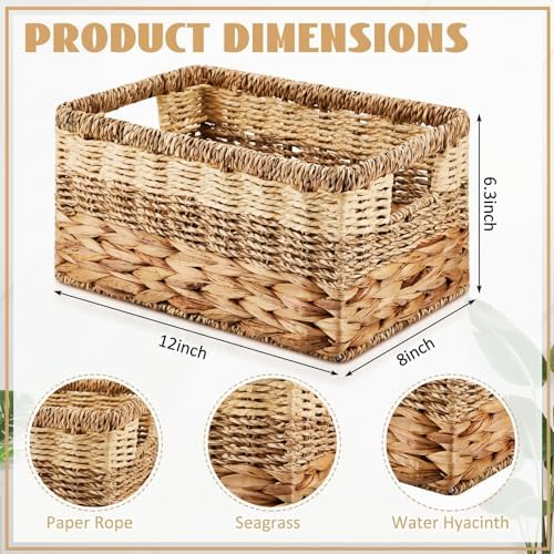 Suzile 1 Pack Wicker Storage Baskets, Water Hyacinth Seagrass, M - Image 2