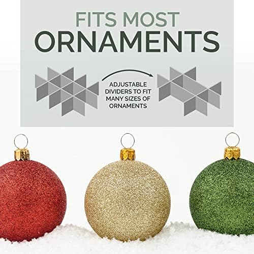 Christmas Ornament Storage Container,Box Stores Up to 96, Adjustable Dividers, Large Organizer Bin to Protect and Store Holiday Décor - Image 6