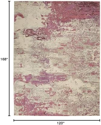 Nourison Home Celestial Modern Abstract Ivory/Pink 10' x 14' Area Rug, Easy Cleaning, Non Shedding, Bed Room, Living Room, Dining Room, Kitchen (10x14) - Image 2