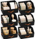 HOMELUX THEORY Closet Organizers Storage, Small Collapsible Bin 6pc, Black by HomeluxTheory