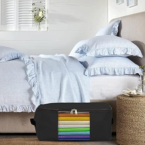 Covers & All Storage Bags, 90 litres Large size Space Saver bags Heavy Duty Storage Organizer Multipurpose, 12 Oz Waterproof UV-Resistant & Tear-Proof (Pack of 5, Black) - Image 6