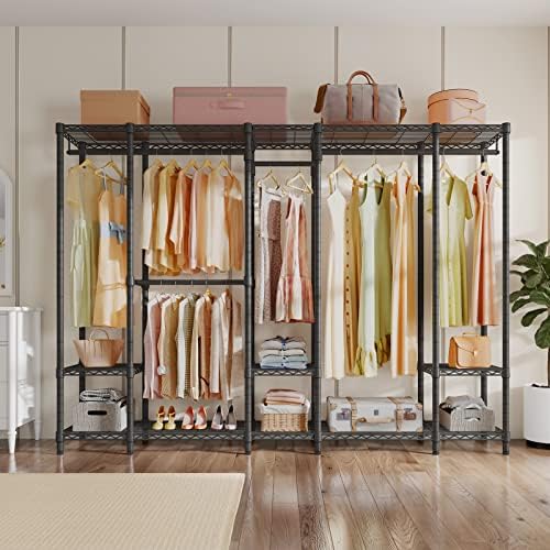 VIPEK V50 Heavy Duty Clothes Rack with Adjustable Shelves, Black - Image 3