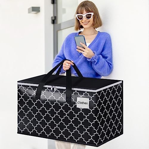 HomeHacks Heavy Duty Moving Bags, 6 Packs, 100L, Black - Image 6