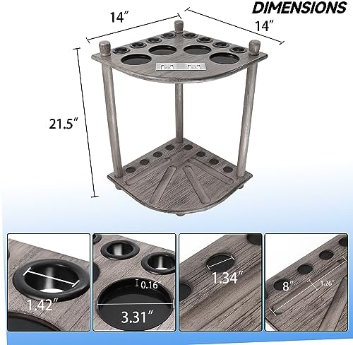 GSE Billiards Pool Cue Racks with Score Counters Hold 8 Cues, Brushed Grey - Image 6