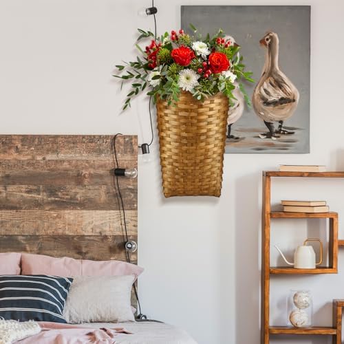 Domensi 15.5 x 10 x 7.5 Inch Front Door Basket Woven Wall Hanging Basket Hanging Storage Decor Farmhouse Decor Crafting DIY for Front Door(15.5 x 10 x 7.5 Inch,Classic Style) - Image 5