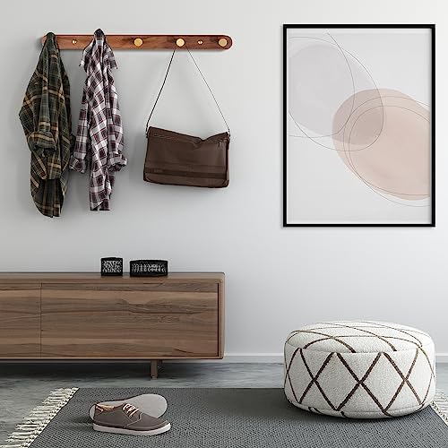 Wall Mounted Coat Rack, Metal Wood, with 5 Hooks - Image 6