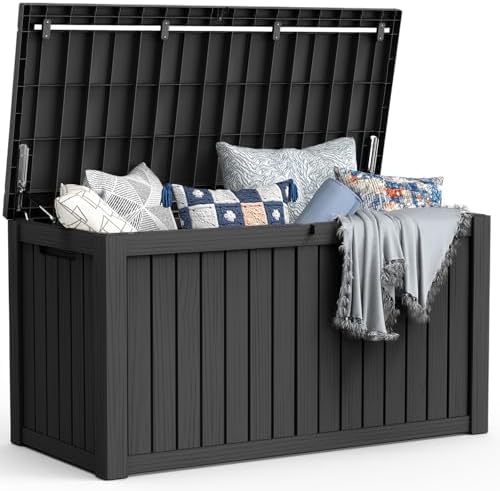 Mars Villa Deck Box, Outdoor Storage Box Waterproof, 150 Gallon, Black by MarsVilla