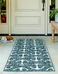 Unique Loom Outdoor Coastal Collection Area Rug - Ahoy (2' 7" x 12' Runner, Teal/ Ivory) by UniqueLoom