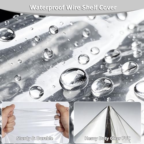 Rileytee Clear Wire Shelf Cover,Durable Dustproof Waterproof PVC Shelf Covers for Wire Shelving,Outdoor Storage Rack Cover for Wire Rack with Zipper,Clear,48"W x 24"D x 72"H - Image 5