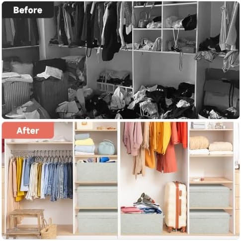 Storage Bins With Lids Closet Organizer Cabinet Box For Clothes,Toys,Shelf - Image 5