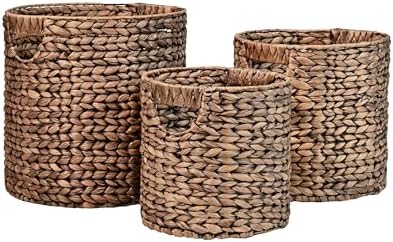 happimess Avery 3-Piece Cylinder Nesting Baskets 13", Brown by Happimess