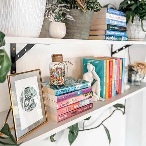 Kaboon 45 inch Long 10 inch Deep Floating Shelves for Wall Set of 2, Large Open Shelves Wall Mounted, Space Saving Home and Commercial Use, White - Image 2