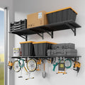 Jusgym 4 Pack Wall Mounted Garage Shelving with 16 Hooks, 2x3ft, 1000lbs by Jusgym