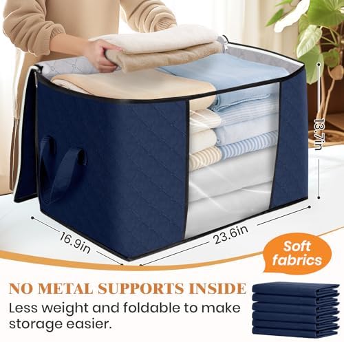 Fab totes 90L Clothes Storage, Foldable Thick Fabric Blanket Storage Bags - Image 2