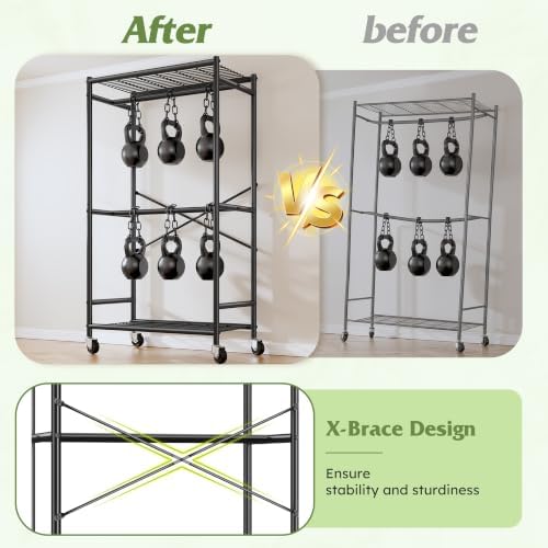 Raybee Clothes Rack with Cover, Rolling Portable Closet with Wheels, 308LBS - Image 5