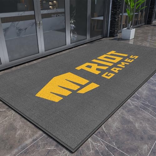 Customized Commercial Rugs for Business 5 x 8FT, Large Size Anti-Slip Rubber Backing Entryway Mats Logo Text Customizable Welcome Outdoor Carpets Washable Floor Doormats for High Traffic Area by Custom