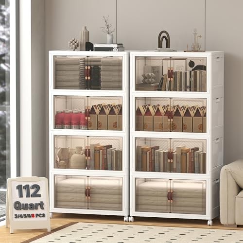 UAMFURI 896QT Lockable Plastic Storage Bins, 8 Pack Collapsible Cabinets by UAMFURIDirect