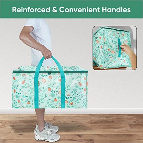 BALEINE 8-Pack Oversized Moving Bags with Reinforced Handles, Heavy-Duty Storage Tote for Clothes, Moving Supplies (Spring Stroll, 8-Pack) - Image 5