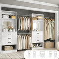Unikito 6-14FT Wood Closet System with 6 Drawers and Mirror, White by Unikito