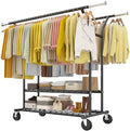 Raybee 74" W Clothes Rack 630 LBS Heavy Duty Double Rods Adjustable Size by Raybee