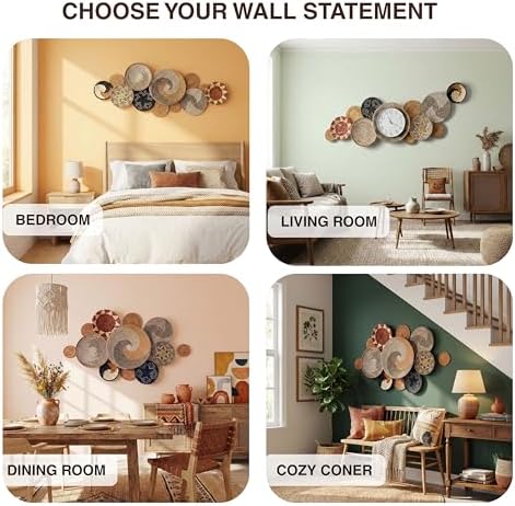 Woven Basket Wall Decor Set of 12, Decorative Wall Plates - Image 2