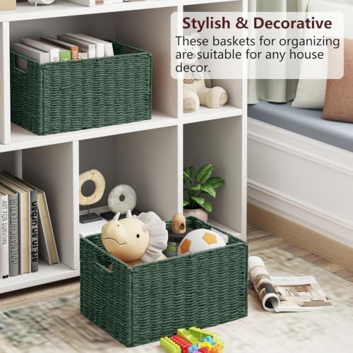 Vagusicc Large Wicker Storage Basket, Collapsible Baskets for Organizing - Image 4