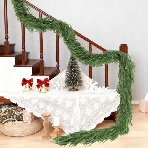 Deckit 15FT Christmas Garland with Lights 100LED Timer, Real Touch Norfolk Pine Garland +DIY Kit & Storage Bag for Mantle Stairs Railing Table Fireplace Wall Indoor Outdoor Holiday Decoration - Image 4