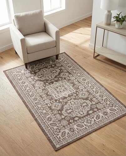 Rugs.com - Outdoor Aztec Rug – 3' 1 x 5' 3 Brown Indoor/Outdoor Rug – Weather-Resistant and Easy-Clean for Patios, Decks, and Porches - Image 4