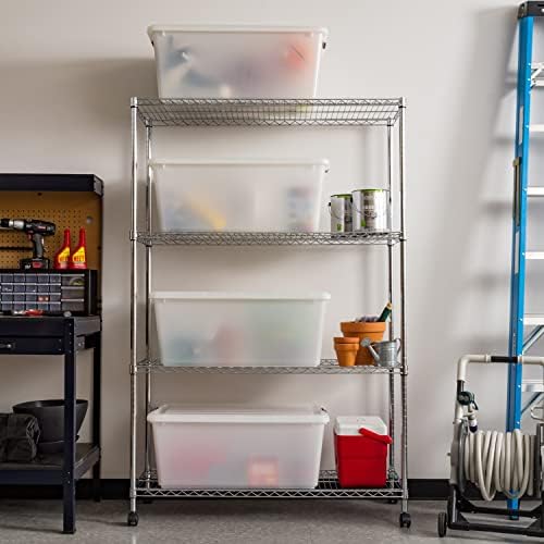 IRIS USA 4-Pack 91 Qt Stackable Storage Bins with Lids, Pearl - Image 3