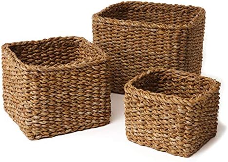 Napa Home & Garden Seagrass Small Square Baskets, Set of 3 - Image 2