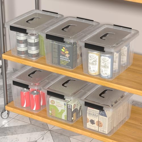 12 Quart Plastic Storage Boxes, Clear Latch Storage Bins, 6-Pack - Image 4