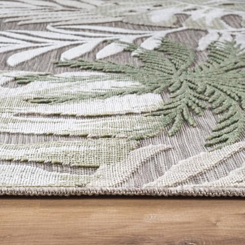 Luul Home Floral Indoor Outdoor Rugs 5x7 Large Area Rug for Living Room, Patio Decor, Kitchen, and Entryway Rug, Washable Stain Resistant Outside Carpet Green 5 x 7 - Image 7
