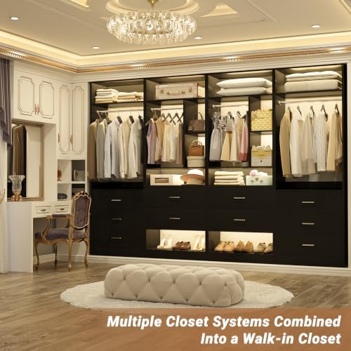 Besiost Closet Systems with 5 Drawers, Closet Organizer System - Image 2