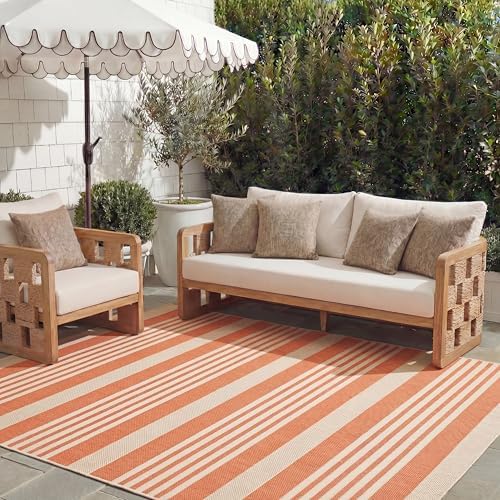 SAFAVIEH Courtyard Outdoor Area Rug 8x11, Terracotta & Beige CY6062-241 by Unknown