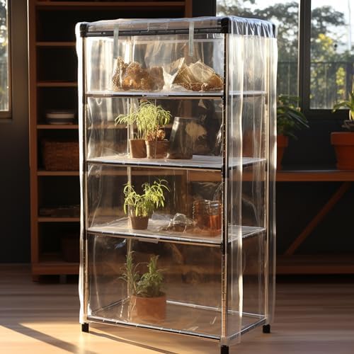 Clear PVC Wire Shelf Cover with Zipper Waterproof Dustproof 36x14x54 - Image 2