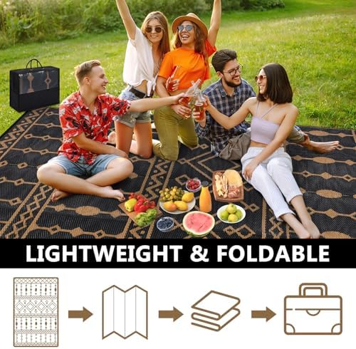 Acekool Patio Rug Outdoor Waterproof, 8x10FT Reversible Plastic Camping Mat - Image 6