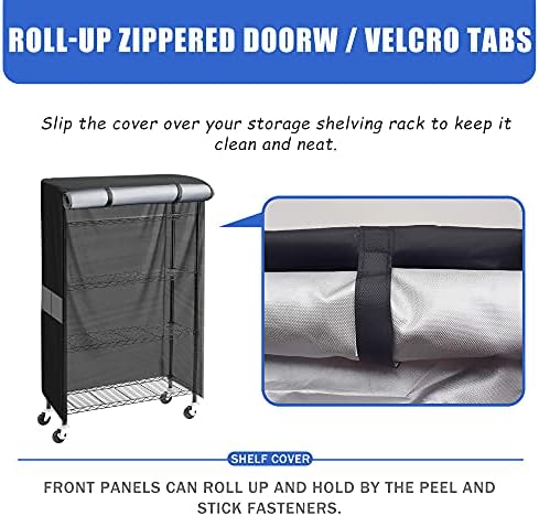 Wire Shelf Cover for 36x14x54 Rack, 600D Oxford Storage Cover with Zipper - Image 5