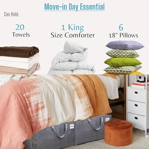 VENO 10 Pack Extra Large Heavy Duty Moving Bags with Wide Opening & Reinforced Handles, Reusable Storage Tote Bags with Strong Zippers for Clothes, College Dorm Essentials & Moving Supplies - Image 6
