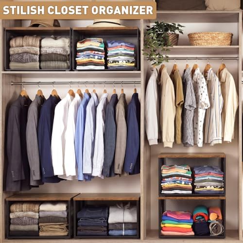 AceOrbit 3 Pcs Stackable Closet Storage Bins 15.6"x12"x8.7" Deep - Image 5