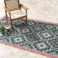 Fab Habitat Outdoor Rug - Waterproof, Fade Resistant, Crease-Free, Reversible - Premium Recycled Plastic - Vintage Boho Kilim - Large Patio, Deck, Sunroom, Camping, RV - Lhasa - Green - 8 x10 ft by FabHabitat