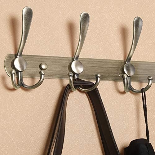 WEBI Coat Rack Wall Mounted,8 Tri Hooks for Hanging,Coat Hook,Hook Rack,Hook Rail,Coat Hanger Wall Mount Metal Wall Coat Rack for Coats,Hats,Jacket,Bronze - Image 4