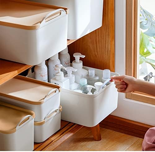 ANMINY White Plastic Storage Bins Baskets with Lids, 12-Pack, 2XL+4L+2M+4S - Image 7