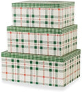 Soul & Lane - Extra Large Plaid Christmas Gift Boxes with Lids, Set of 3 by SoulLane