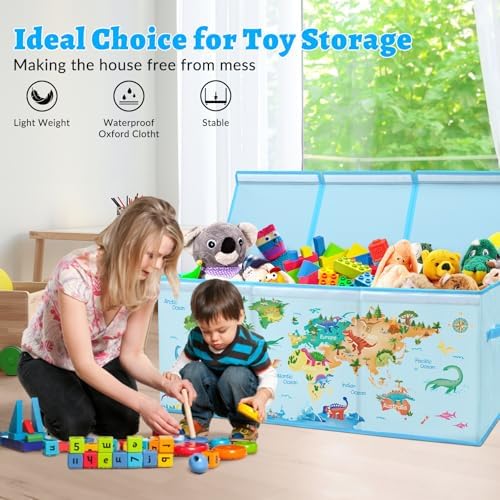 decalsweet Large Toy Box Collapsible Chest Organizer with Flip Lid for Kids - Image 6